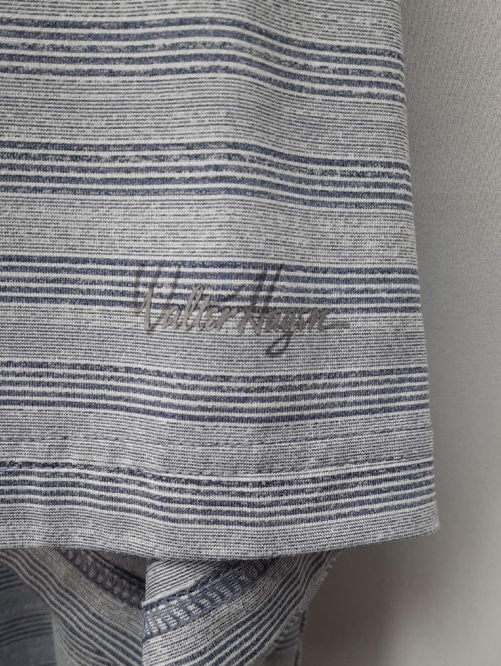 Walter Hagen Golf Polo Shirt Men's XL Gray Blue Striped Performance Short Sleeve - Picture 3 of 9